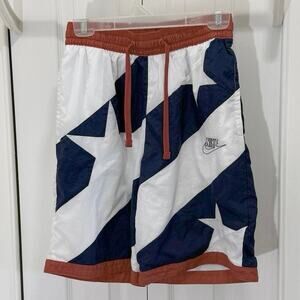 Nike men’s size S basketball shorts trunks red white and blue mesh lined